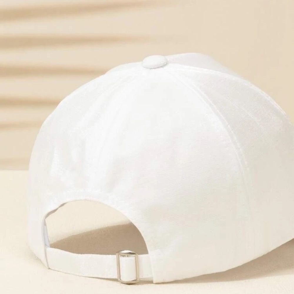 White Rhinestone & Butterfly Decor Baseball Cap - Picture 4 of 10